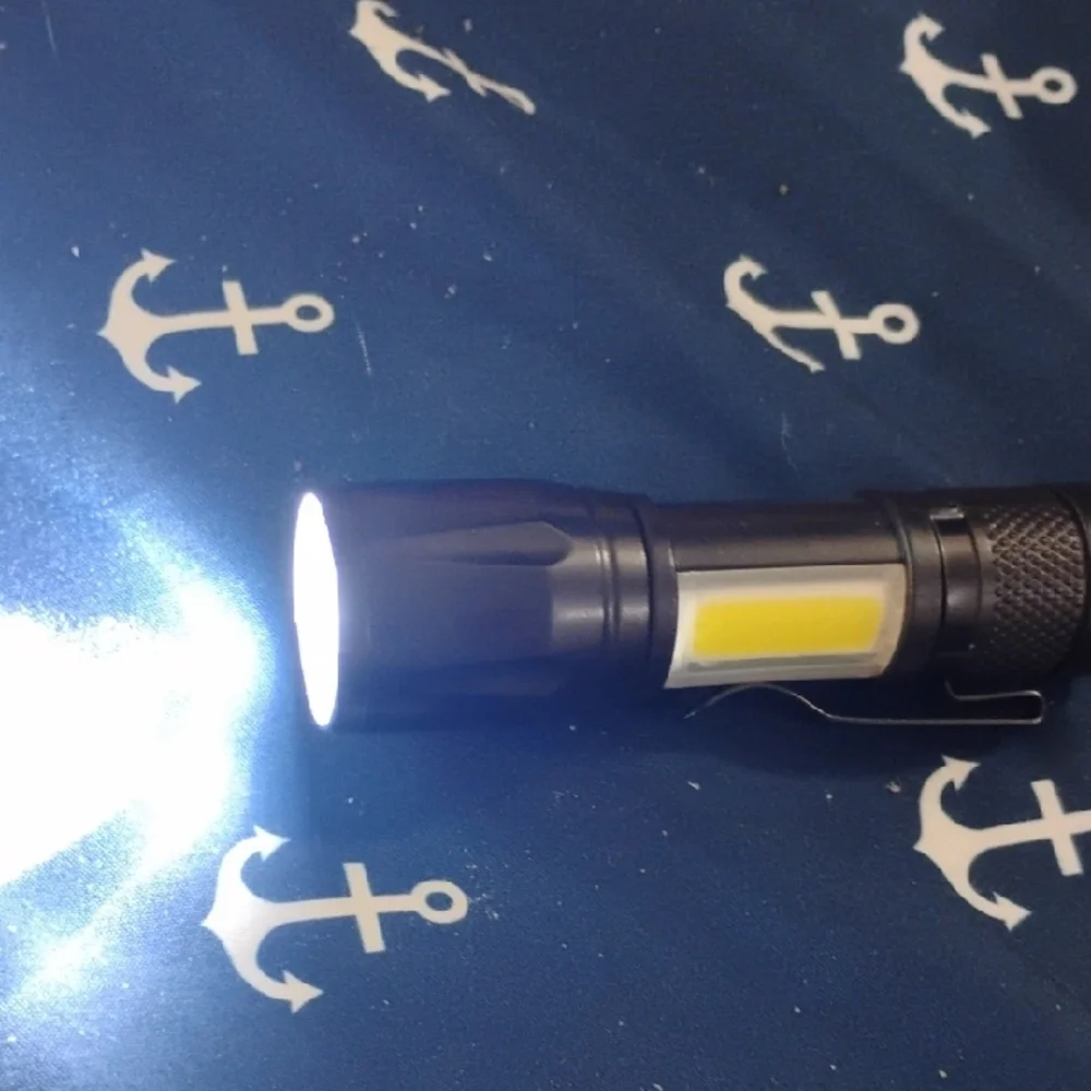Very Bright!!Powerful,Compact Black Flashlight with Yellow LED Panel